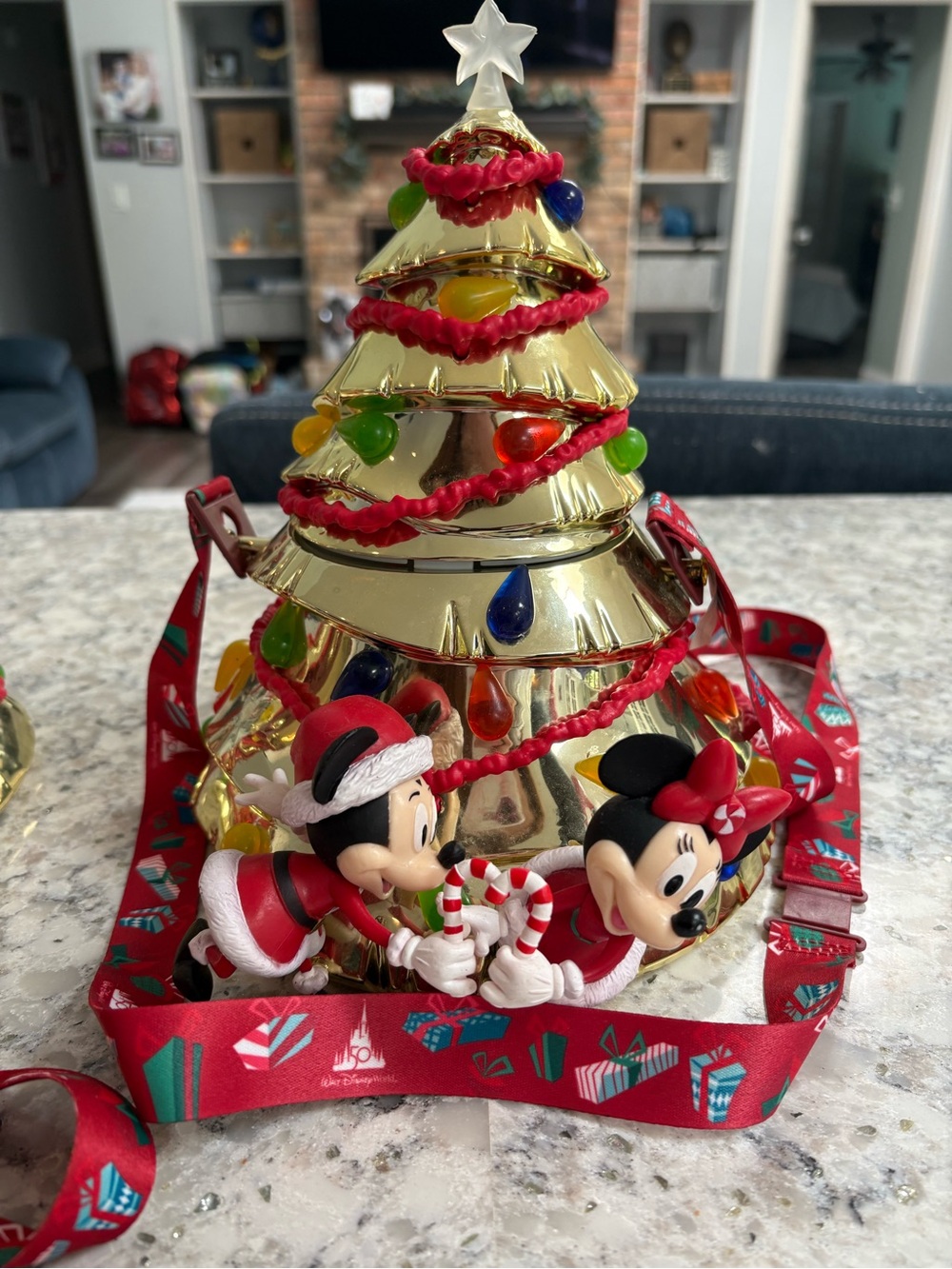 Disney Gold Christmas Tree Light-up Popcorn Bucket